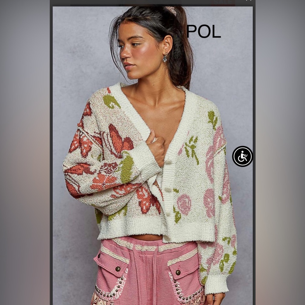 BP217-4🌸POL pretty cream+ multi butterfly cardi in soft berber4 desk2date fun! - Picture 2 of 8